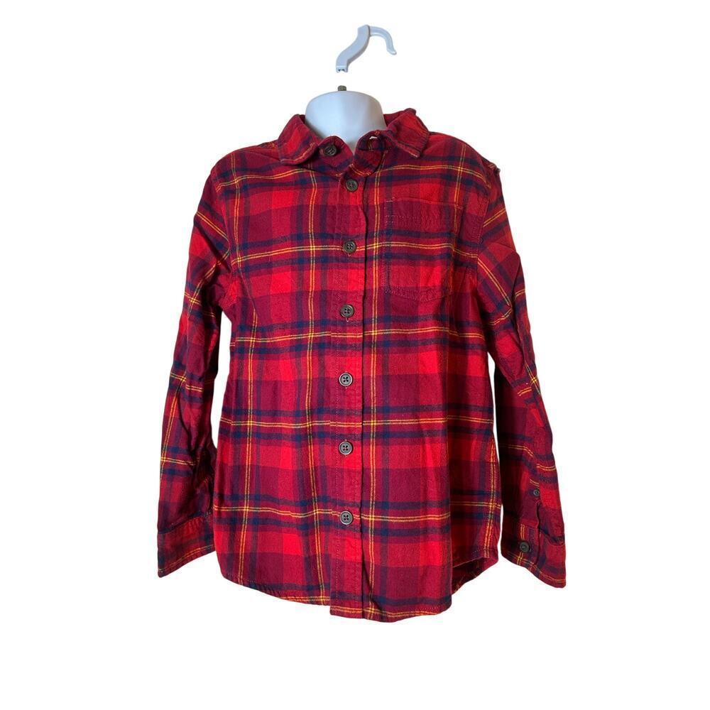 WONDER NATION Boy’s Plaid Flannel Shirt / Size: S 6-7